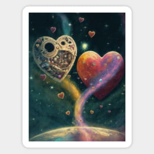 Two hearts in space Magnet